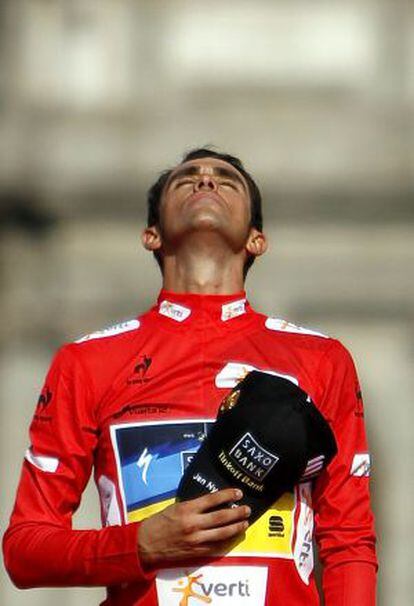 Alberto Contador, en lo más alto del podio de la Vuelta.