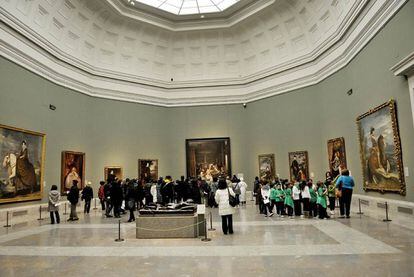 La sala dedicada a Velázquez, donde se encuentra el cuadro de <i>Las meninas</i>, es una de las más importantes del Museo del Prado de Madrid.