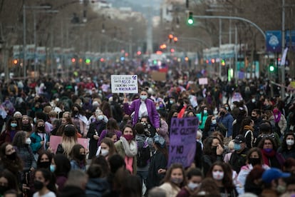 Manifestación del Día de la mujer en Barcelona