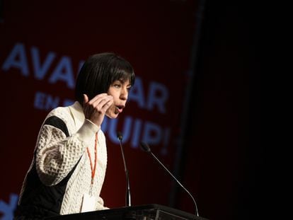 La ministra de Ciencia, Diana Morant, interviene en el congreso del PSPV el 4 de febrero.