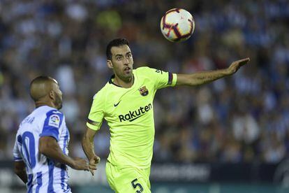 Busquets, en el partido de Liga contra el Leganés.