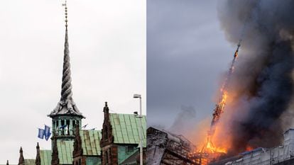 Vídeo | Incendio en Copenhague: así era el edificio de la antigua Bolsa antes de quemarse