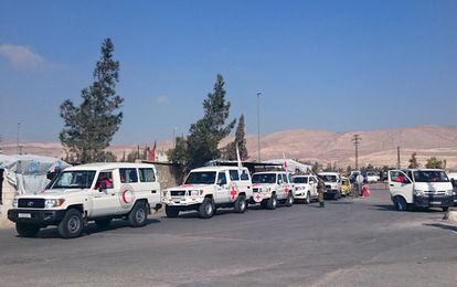 Un convoy de ayuda humanitaria espera este mi&eacute;rcoles para entrar en Muadamiya al Sham.