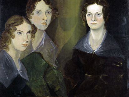Retrato de Anne Brontë (Thornton, 1820 - Scarborough, 1849), Emily Brontë (Thornton, 1818 - Haworth, 1848) y Charlotte Bronte (Thornton, 1816 - Haworth, 1855), pintado por Patrick Branwell Bronte (1817-1848). Su sombra aparece en el centro de la imagen.