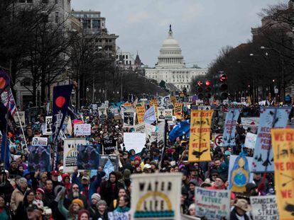 Manifestación en Washington contra las políticas de Trump el pasado 10 de marzo.