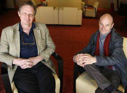 Joe Boyd, a la izquierda, y Mario Pacheco, ayer en Gijón.