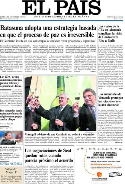 5 de diciembre de 2005. Todo el debate sobre la reforma del Estatuto está rodeado de polémica. Uno de los puntos álgidos es una campaña de boicoteo a los productos catalanes que fue creciendo a partir del rechazo del presidente de ERC, Josep-Lluis Carod Rovira, a dar su apoyo a la candidatura de Madrid para los Juegos Olímpicos.