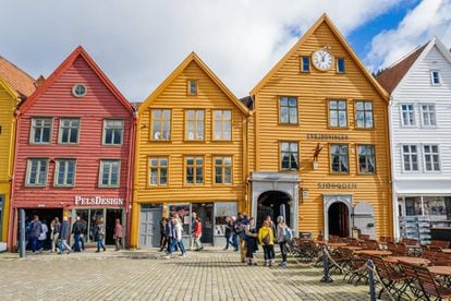 Las casas de madera de Bryggen, uno de los reclamos turísticos de la ciudad.