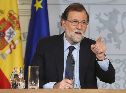 El president Mariano Rajoy durant la roda de premsa posterior al Consell de Ministres.