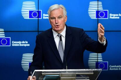 Michel Barnier durante una rueda de prensa.