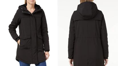 Una buena ocasión para adquirir rebajado este cómodo abrigo de mujer en tallas de la S a la XL. ONLY.