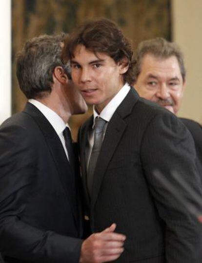 Rafael Nadal, el pasado martes durante la recepción en Moncloa a los ganadores de la Copa Davis