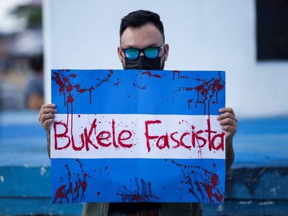 Protesta contra Nayib Bukele en San Salvador, el pasado 5 de septiembre.