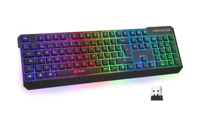 Teclado y raton inalambrico con luces new arrivals