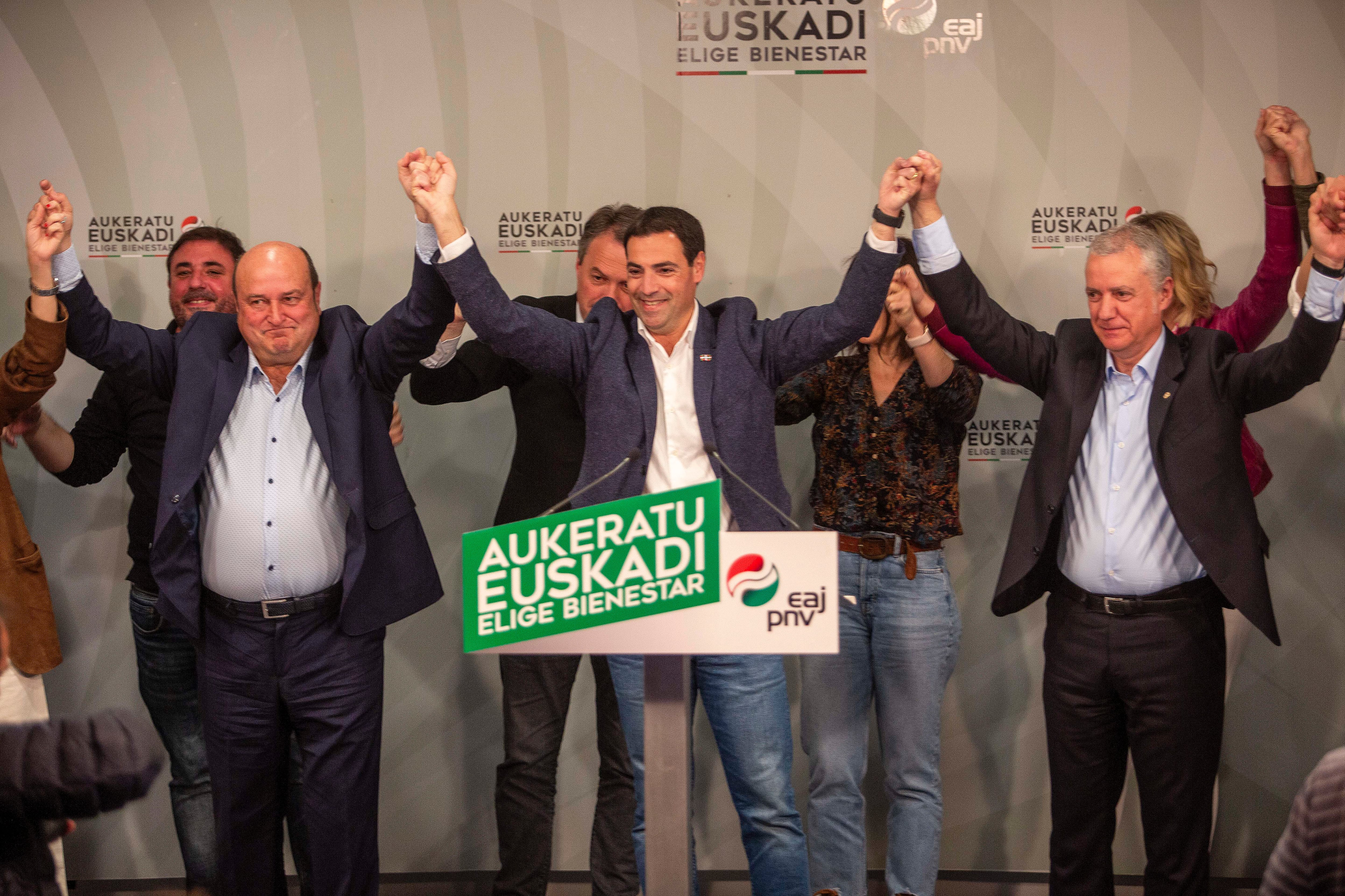 El PNV y EH Bildu empatan en escaños pero Pradales podrá reeditar la coalición con los socialistas