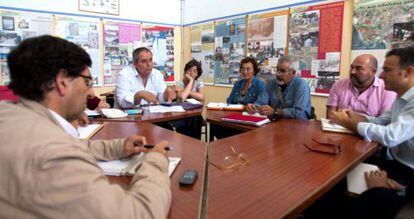 Miembros de la plataforma contra la privatización de Apemsa.