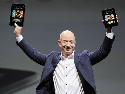 Jeff Bezos, fundador de Amazon, en la presentación del último Kindle.