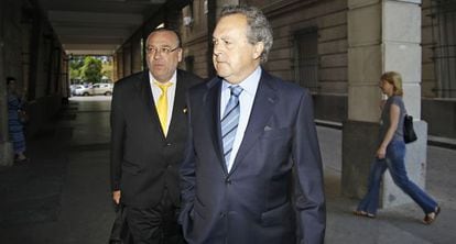 Pérez Sauquillo, a su llegada esta mañana a los juzgados de Sevilla.