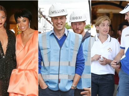 Beyoncé, Solange Knowles, los príncipes Guillermo y Enrique de Inglaterra, Cristina de Borbón y Felipe VI.