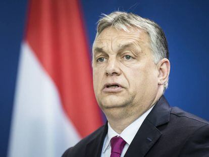 El primer ministro ultraconservador de Hungría, Viktor Orbán, en Berlín. 