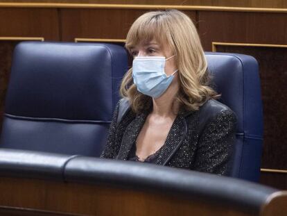La ministra de Educación y FP, Pilar Alegría, en el Congreso de los Diputados, este jueves.
