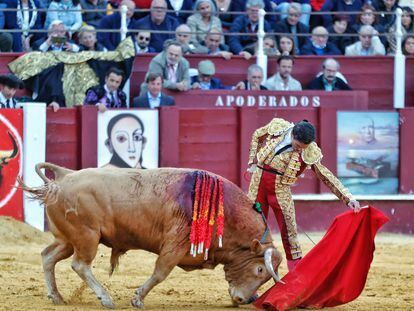 El toro Lanudo, de Álvaro Núñez, lidiado el pasado 8 de abril en Málaga, con el que triunfó Juan Ortega.