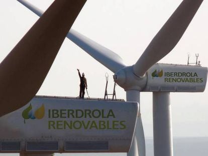 Aerogeneradores de Iberdrola en un parque eólico.