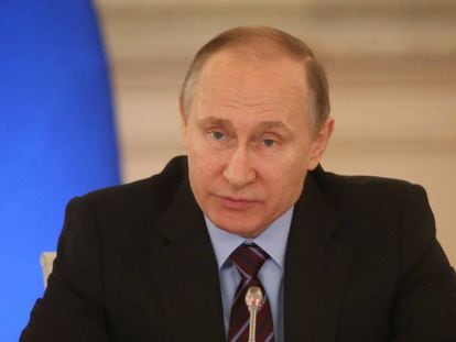 El presidente ruso, Vlad&iacute;mir Putin, este jueves en el Kremlin.