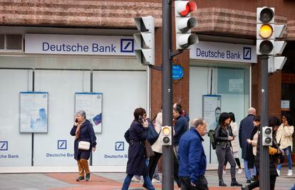 Una sucursal de Deutsche Bank, este viernes en Bilbao.