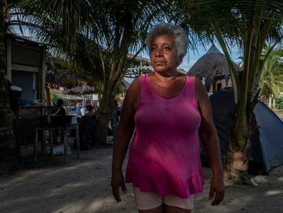 Una migrante venezolana que ha caminado desde Venezuela hasta Necoclí, en Colombia.