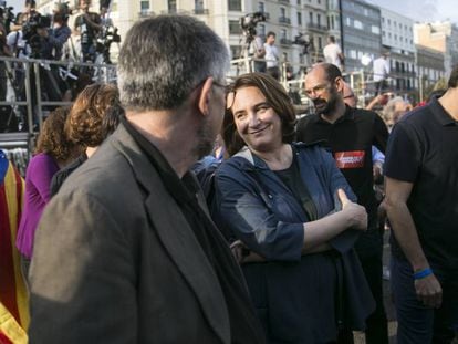 L'alcaldessa de Barcelona, Ada Colau, a la manifestació del dissabte.