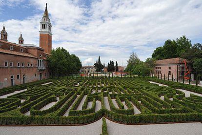 Una vista general del Laberinto Borges, en la isla de San Giorgio Maggiore (Venecia).