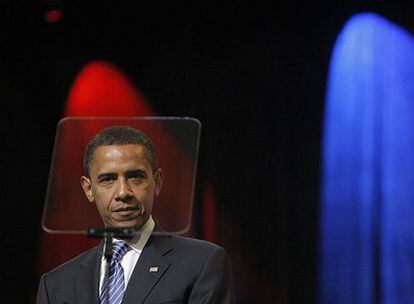 El candidato demócrata Barack Obama, en un acto de la Iglesia Episcopal Metodista Africana en San Luis el pasado sábado.