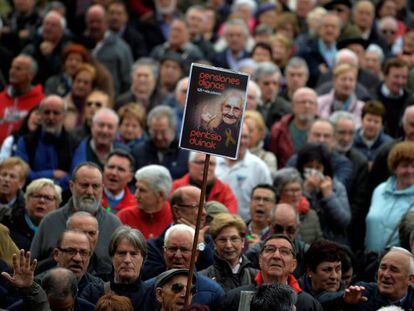 Manifestación por unas pensiones dignas en Bilbao el pasado 9 de abril.