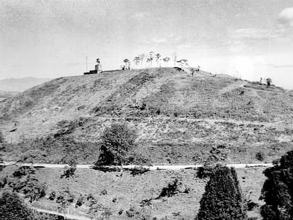 La zona arqueológica del Morro de Tulcán, en Popayán, Colombia, en 1957.