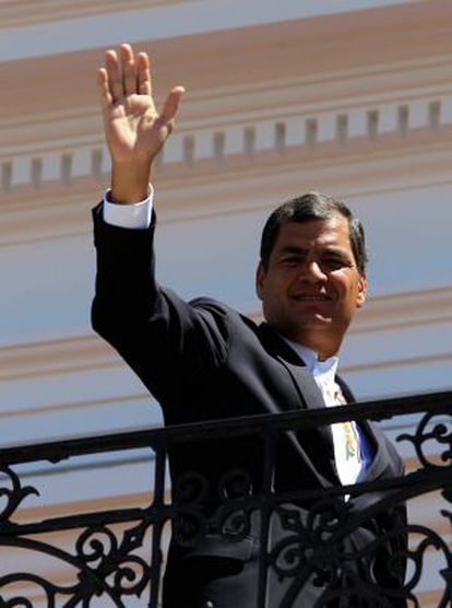 Correa, en el Palacio de Gobierno en Quito.