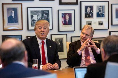 El presidente electo Donald Trump, durante una entrtevista en &#039;The New York Times&#039;, este martes. 