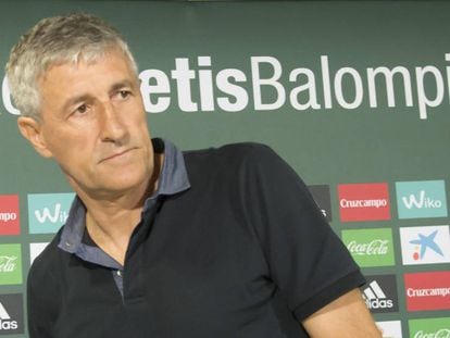 Seti&eacute;n, en su presentaci&oacute;n como nuevo entrenador del Betis. 