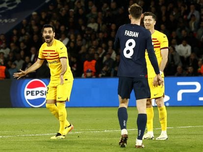 Imagen del partido entre el Fútbol Club Barcelona y el Paris Saint Germain de este miércoles.