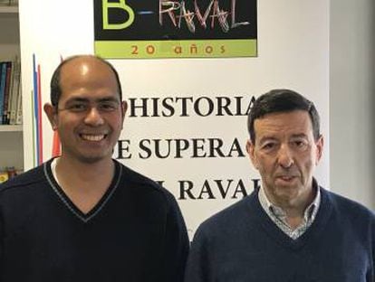Glenn Caliba y Josep Masabeu, durante su visita a Madrid para presentar el libro 20 historias de superación en El Raval