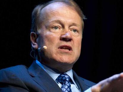 John Chambers, presidente y consejero delegado de Cisco, durante su intervenci&oacute;n en el &uacute;ltimo CES de Las Vegas, el pasado enero.