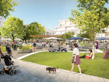 Imagen que recrea la futura ciudad de Facebook en Silicon Valley
