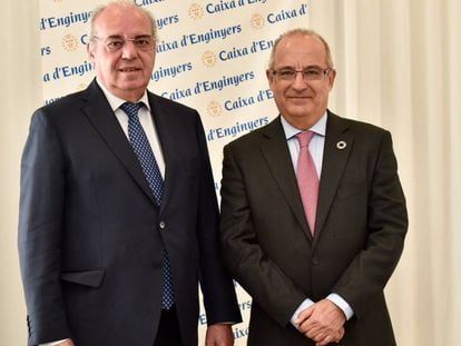 José Oriol Soler, presidente de Grupo Caja de Ingenieros, y Joan Cavallé, director general. 