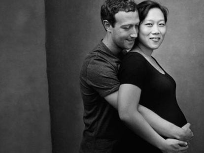 Mark Zuckerberg, junto a su mujer, Priscilla Chan.