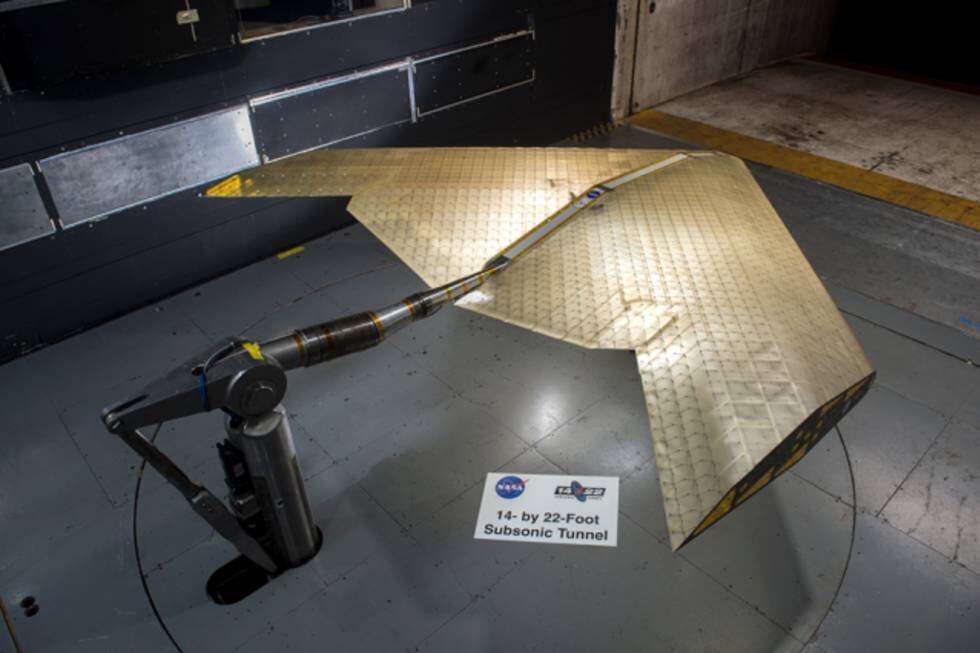 El ala se ha probado en un túnel de viento de la NASA.