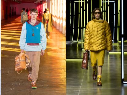 Modelos pertenecientes a las colecciones masculinas otoño/invierno 2021 de Prada, Etro y Fendi