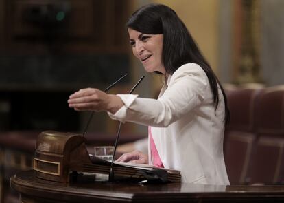 La diputada de Vox Macarena Olona, este miércoles en el Congreso.