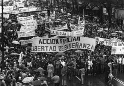 Protesta contra la LODE en 1983.