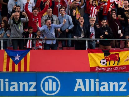 Stuani celebra el primer gol del Girona.