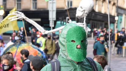 Protesta durante la Cumbre del Clima de la ONU celebrada en Glasgow en 2021.